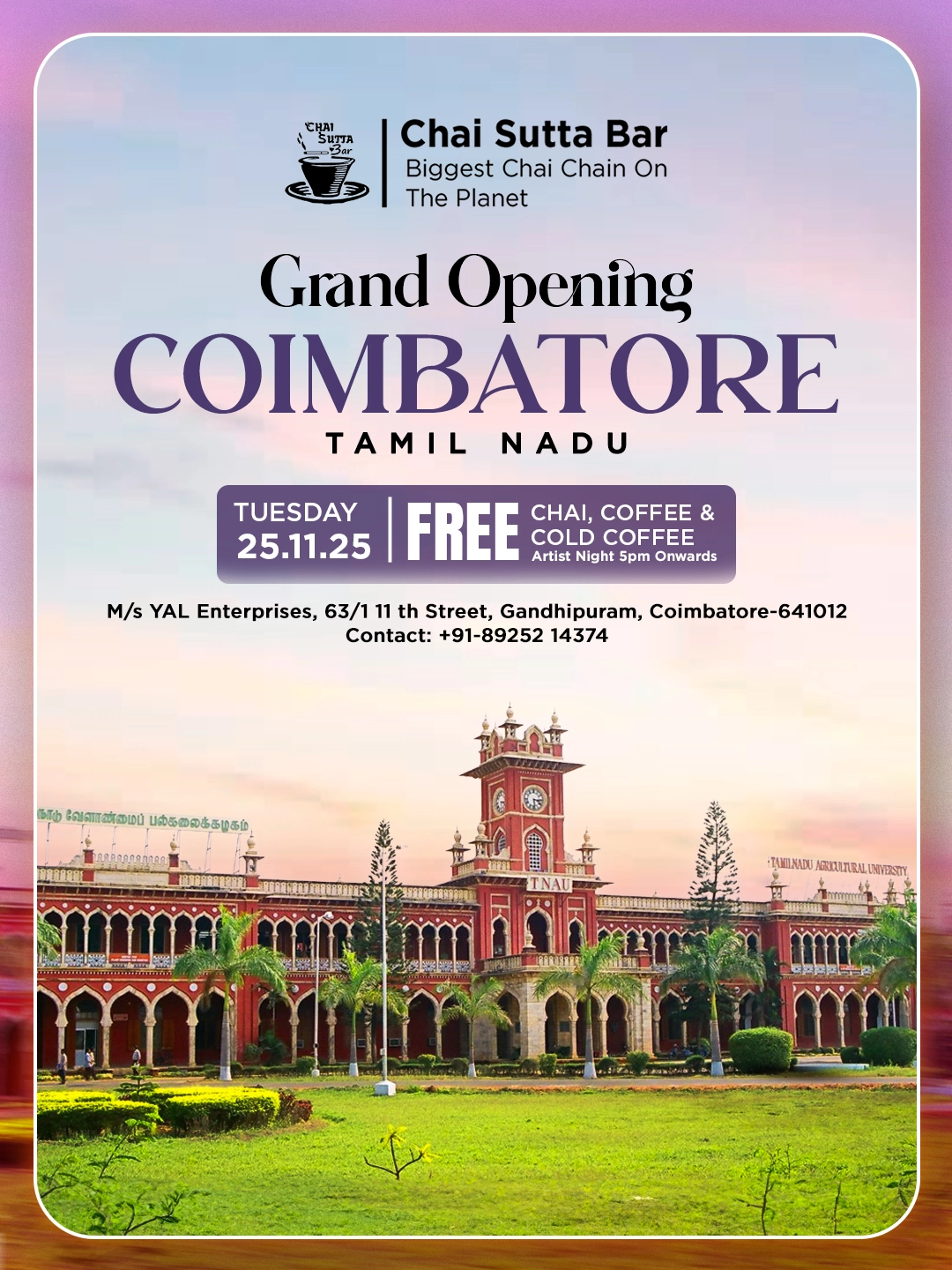 Coimbatore, Tamil Nadu Grand Opening Poster